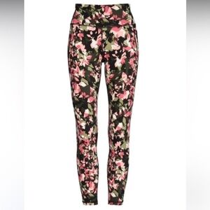 Sweaty Betty Power 7/8 Pink and Green Floral Leggings Size XS